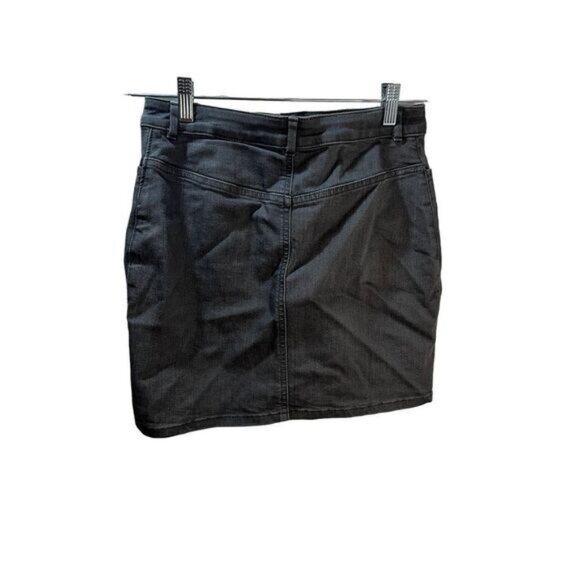 Gray Denim Skirt with Embroidery Stretchy Size 6‎ NWOT - Picture 2 of 6